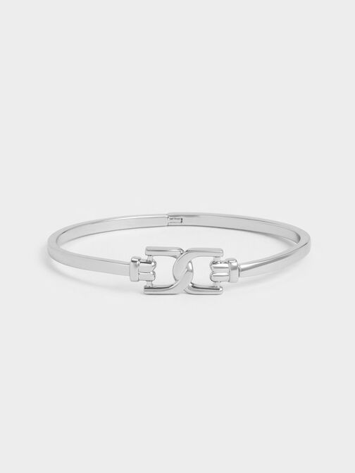 Gabine Cuff Bangle, Silver, hi-res