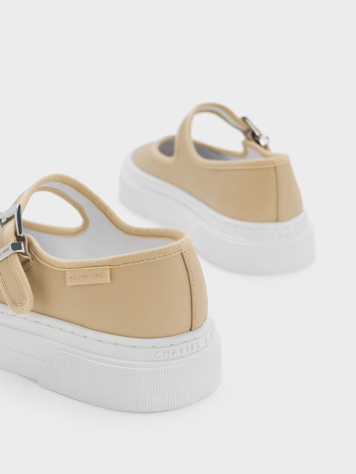 Two Tone Mary Jane Sneakers Beige