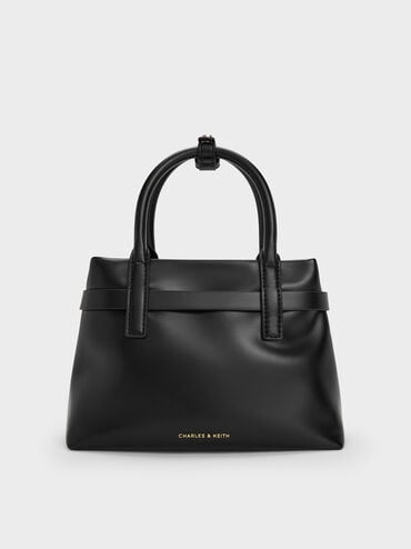 Mini sac cabas Behn ceintur&eacute;, Noir, hi-res