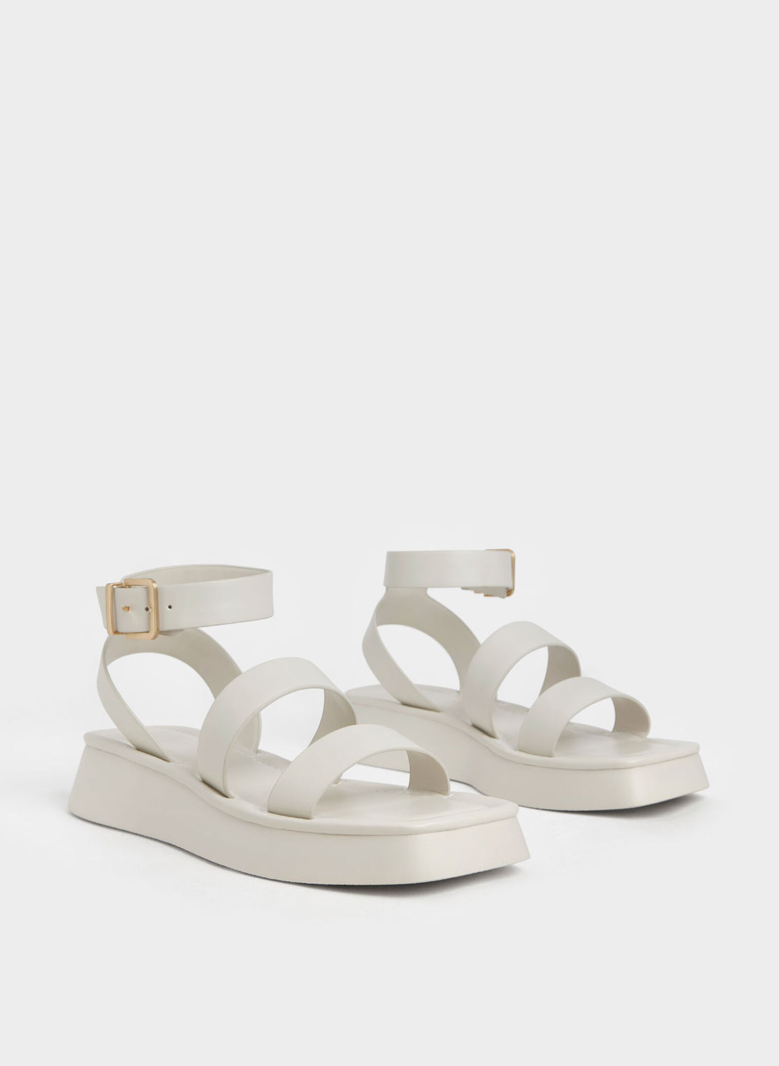 Square Toe Ankle-Strap Sandals, Chalk, hi-res