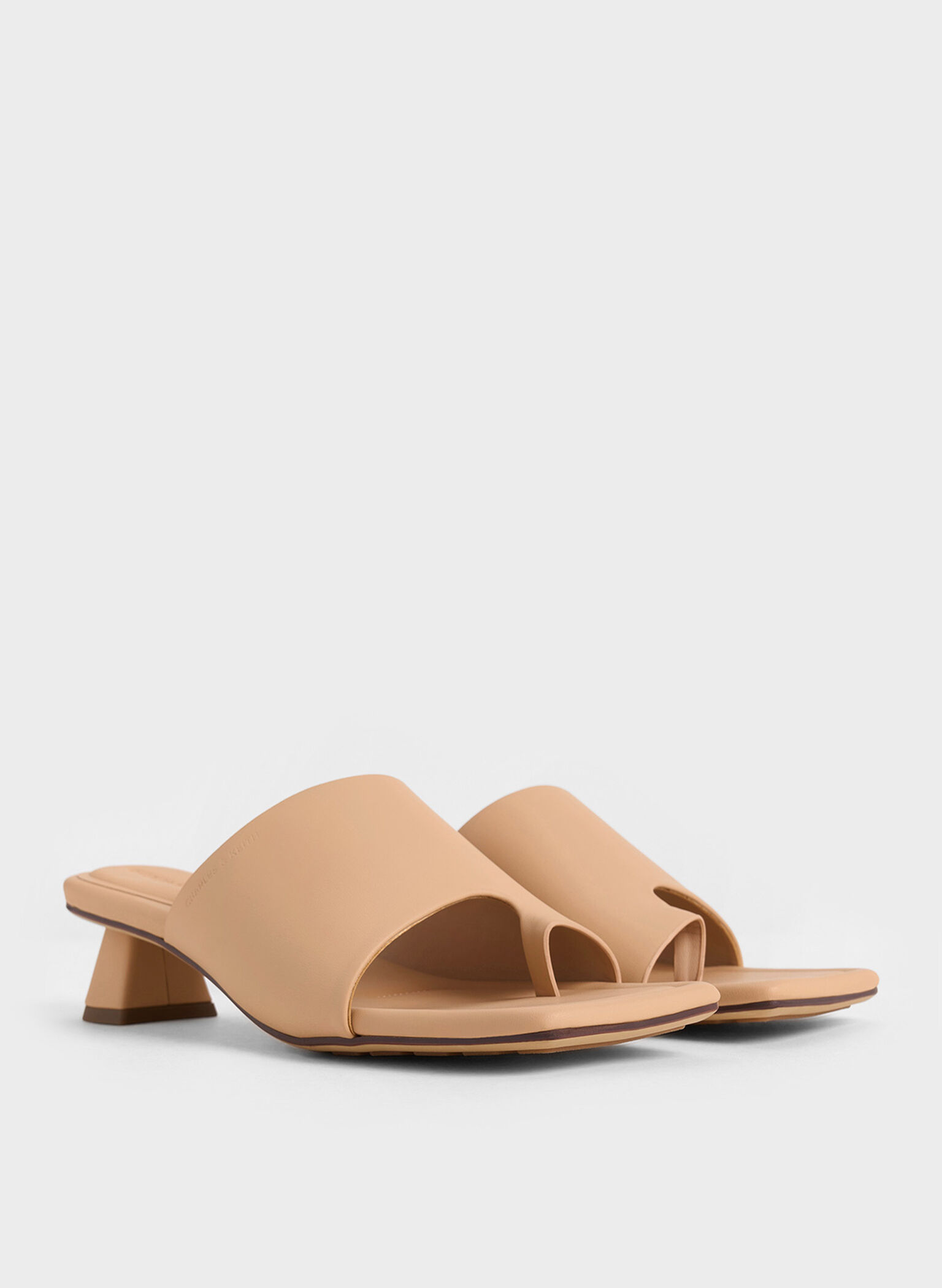 Asymmetric Square-Toe Toe-Ring Sandals, Nude, hi-res