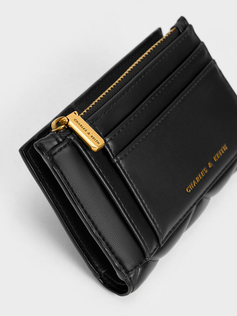 Gemma Quilted Cardholder, Black, hi-res