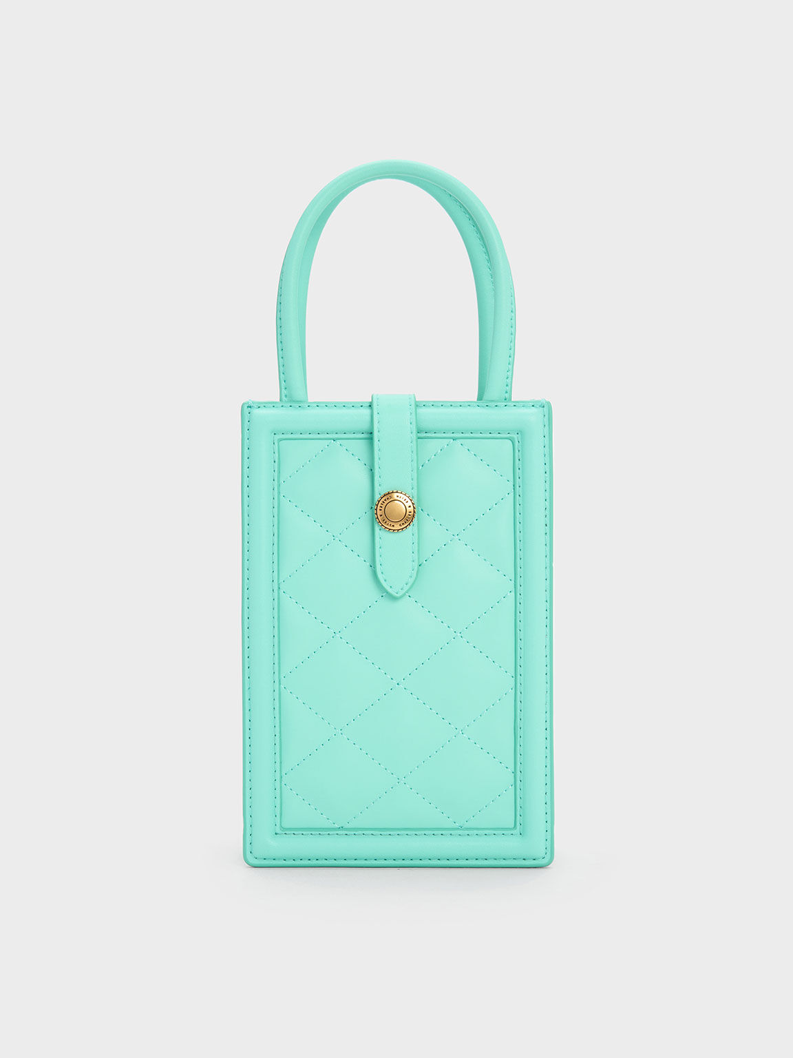 Este Belted Quilted Phone Pouch, Mint Green, hi-res