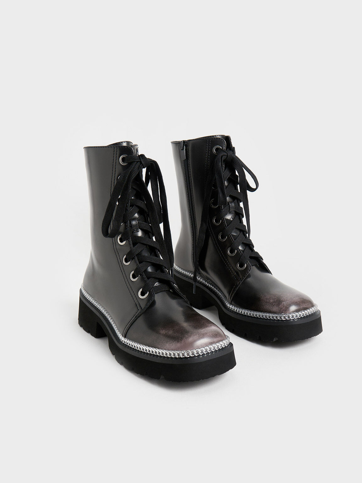 Grey high top boots hot sale