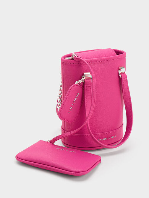 Avis Cylindrical Bucket Bag, Fuchsia, hi-res