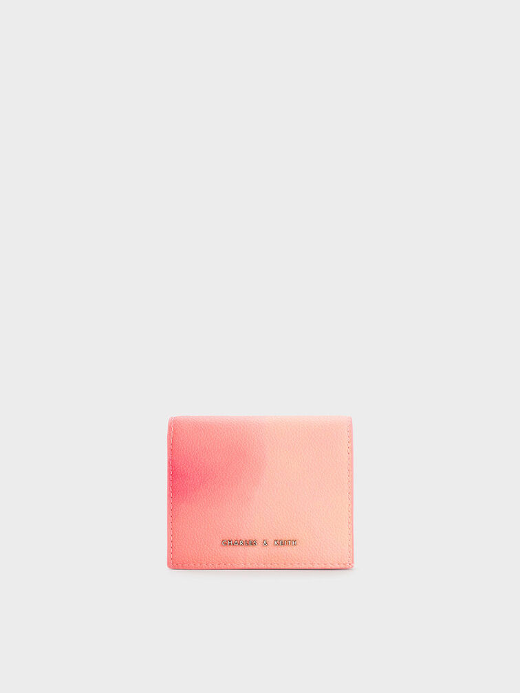 Marble-Print Small Wallet - Pink
