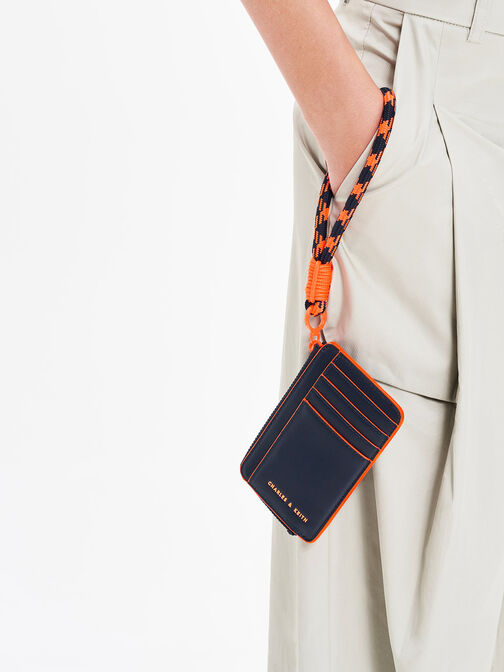 Gwiana Printed Card Holder, Navy, hi-res