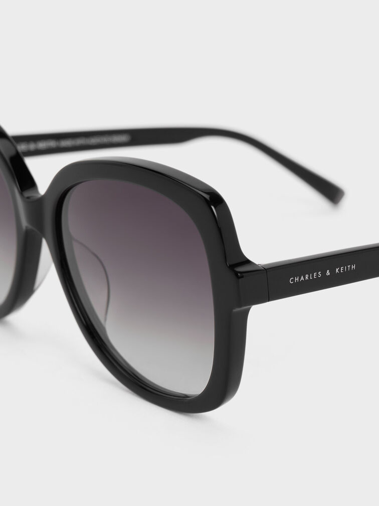 Gafas de sol mariposa de acetato, Negro, hi-res
