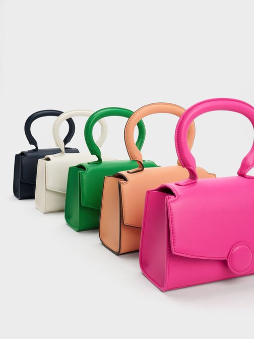 Clover Curved Handle Bag, Navy, hi-res