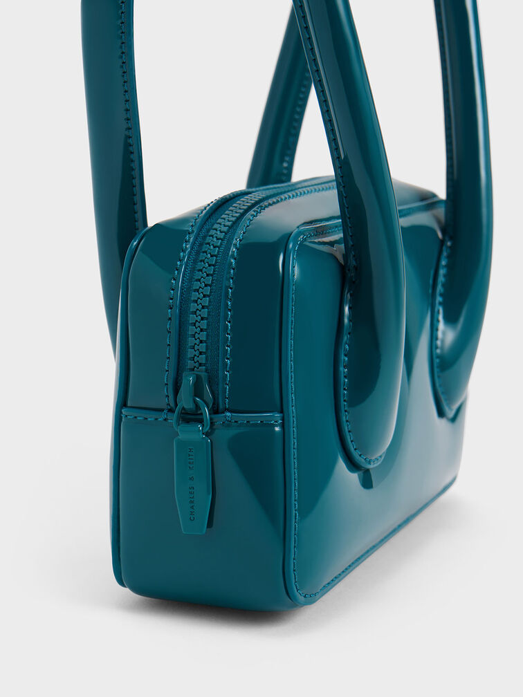 Lula Patent Double Handle Bag, Turquoise, hi-res