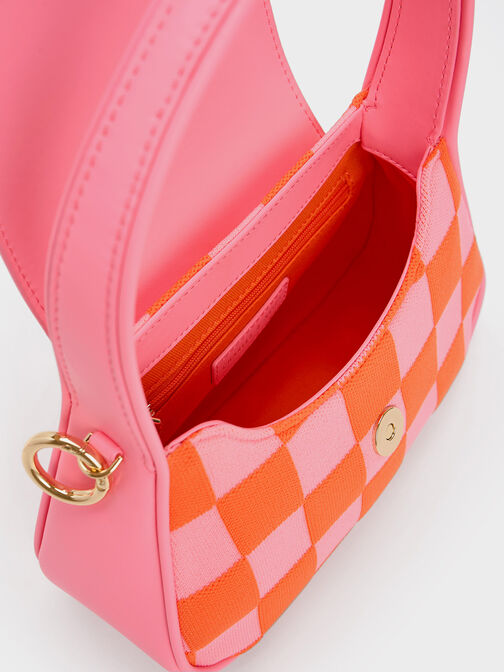 Shiloh Checkerboard Top Handle Bag, Pink, hi-res