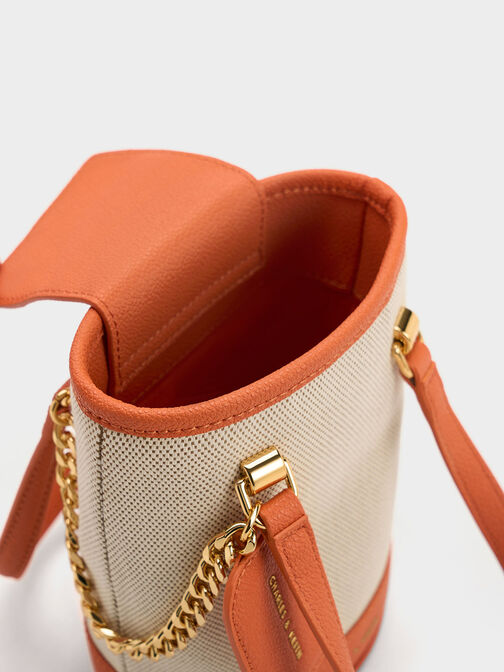 Avis Cylindrical Bucket Bag, Orange, hi-res