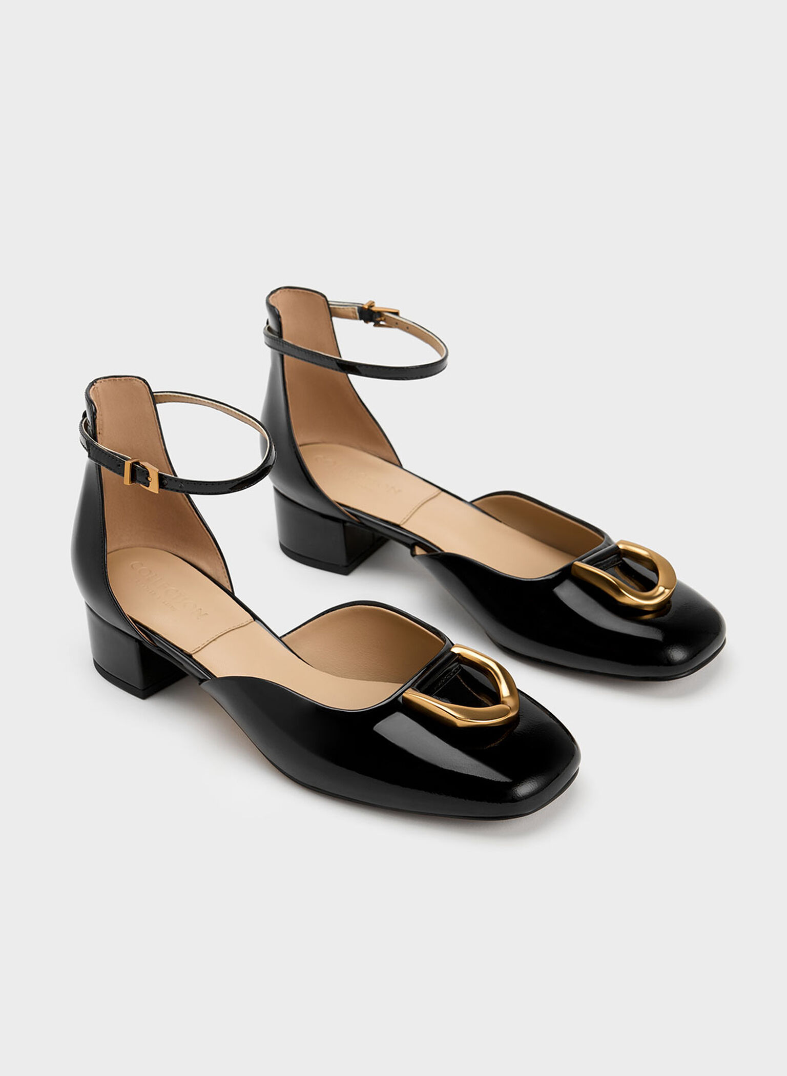 Gabine Patent Leather D'Orsay Pumps, Black, hi-res