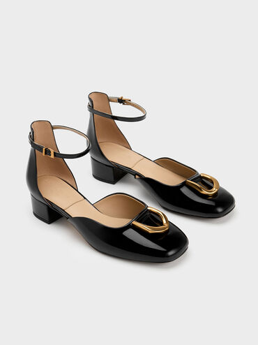 Zapatos de Tacón Gabine de Charol Corte D'Orsay, Negro, hi-res