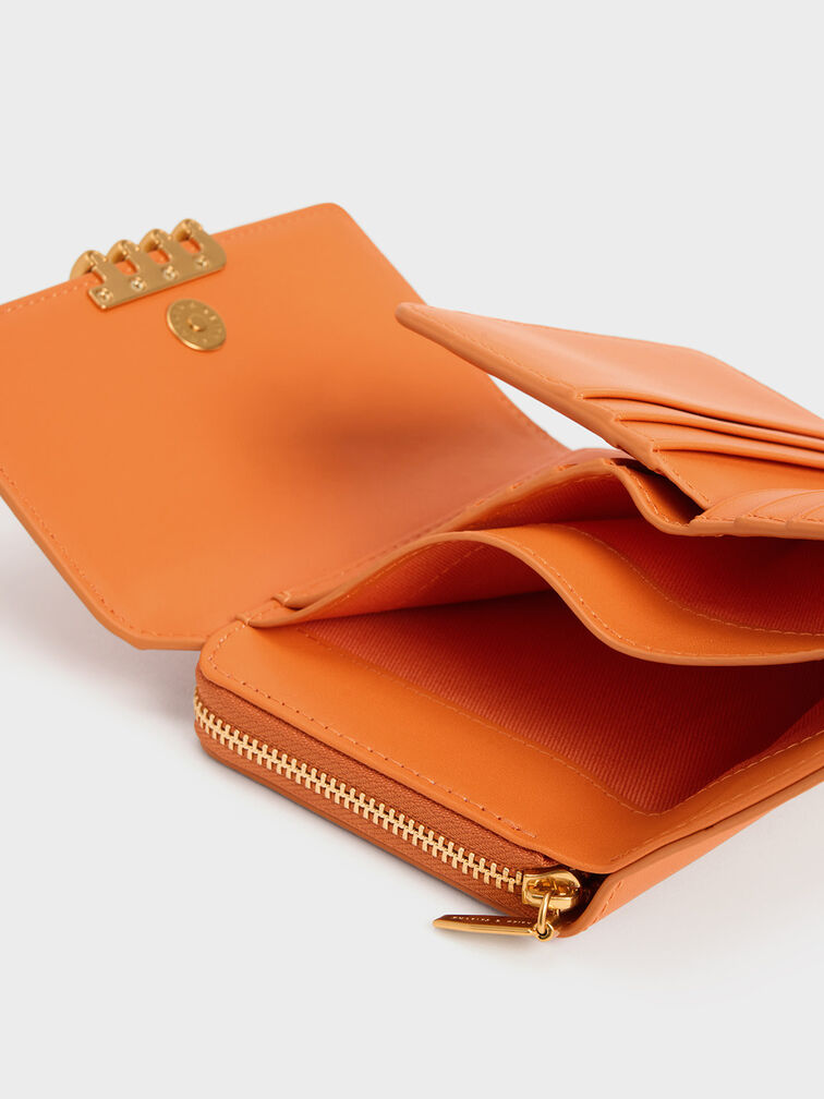 Osiris Metallic Accent Wallet, Orange, hi-res