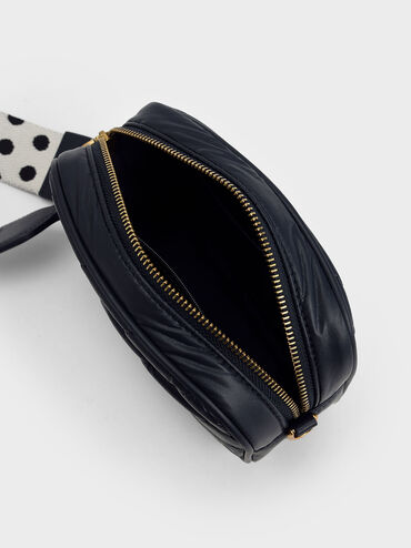 Chailly Panelled Crossbody Bag & Pouch, Navy, hi-res