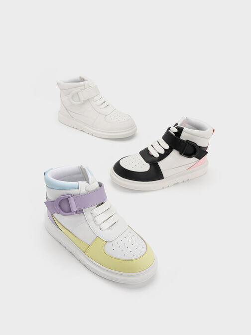 Girls' Gabine Leather High-Top Sneaker, White, hi-res