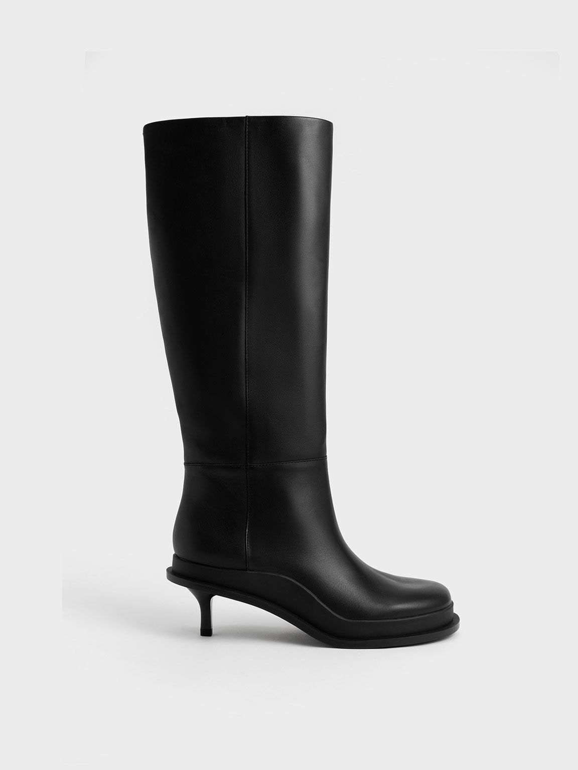 Frida Leather Knee-High Boots, Black, hi-res