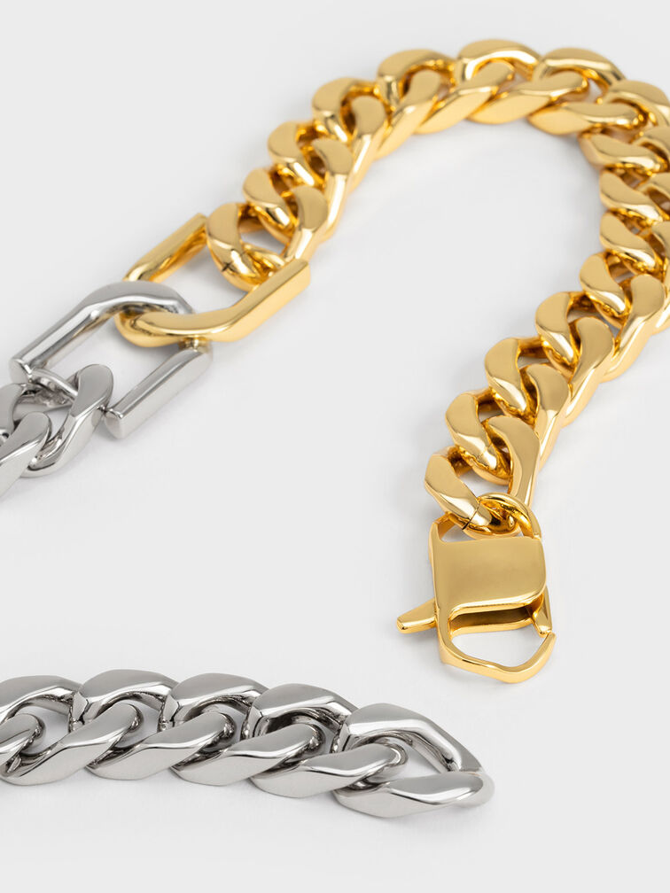Gabine Two-Tone Chain-Link Choker Necklace, Multi, hi-res