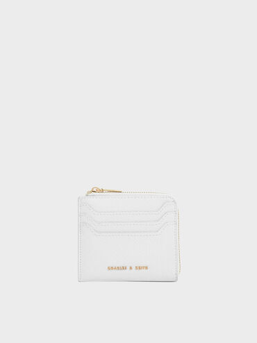 Small Zip Pouch, White, hi-res