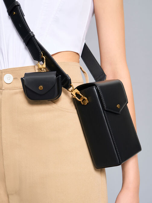 Elongated Crossbody Bag, Black, hi-res