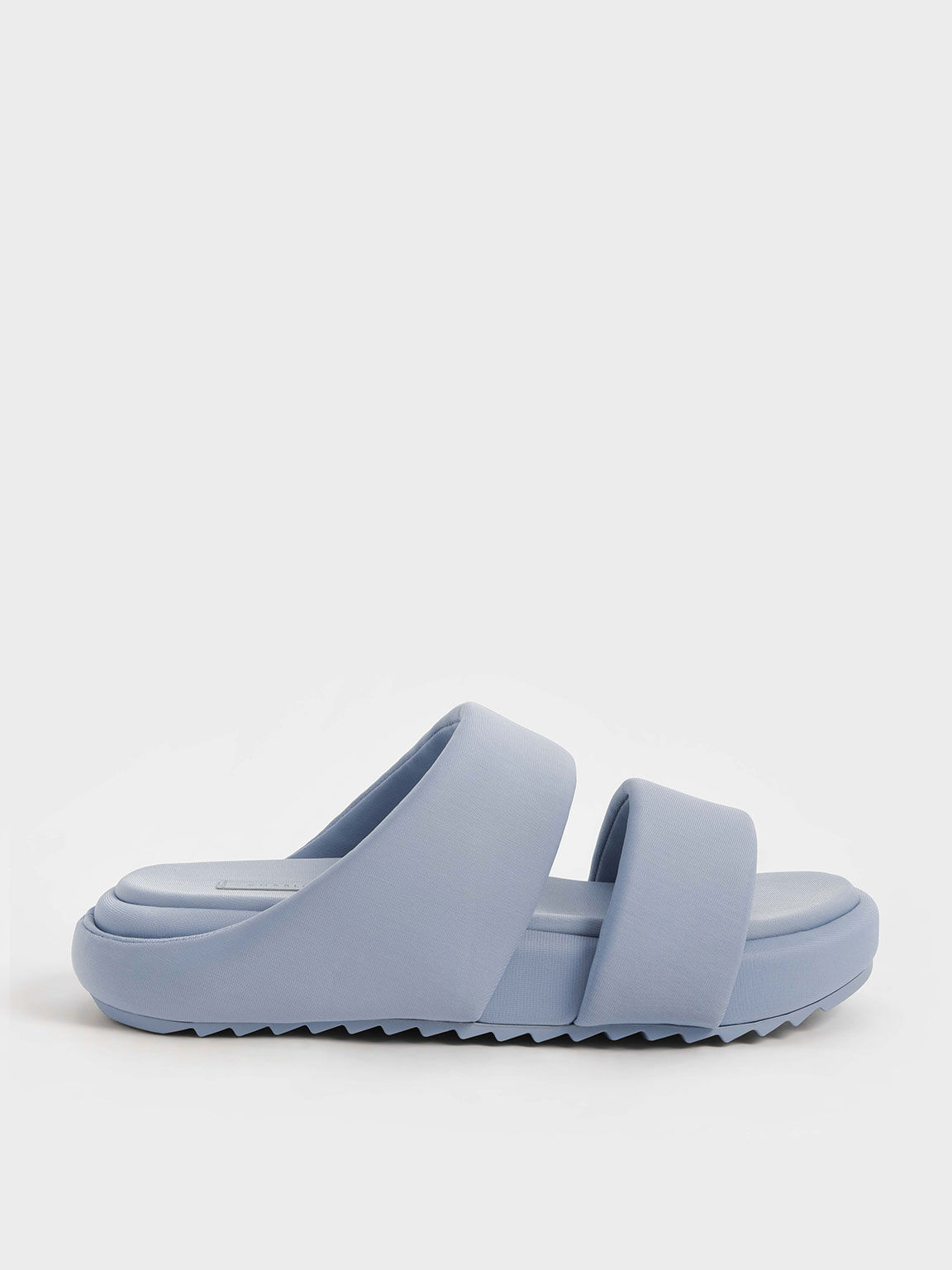 Recycled Polyester Padded Slide Sandals, Light Blue, hi-res