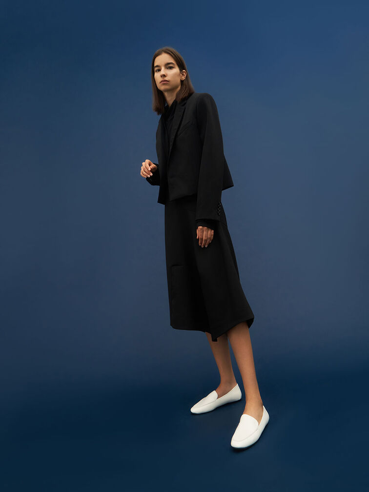 Loafer Flats, White, hi-res