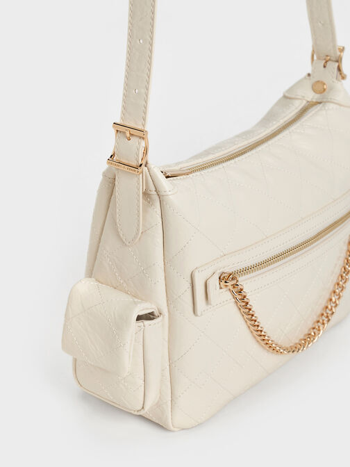 Duo Quilted Shoulder Bag, Cream, hi-res