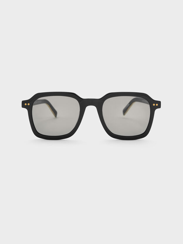 Leighton Square Sunglasses, Black, hi-res