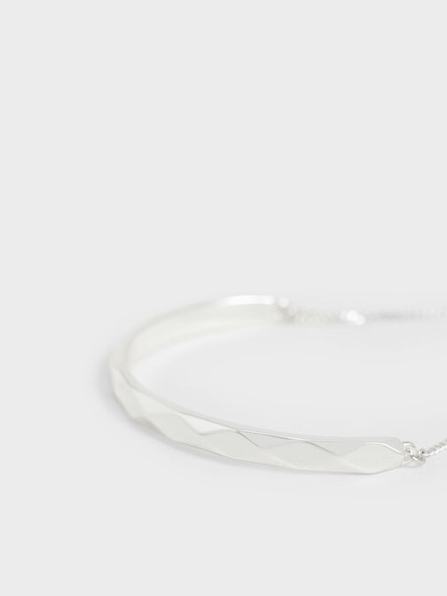 Geometric Cuff Bracelet, Silver, hi-res
