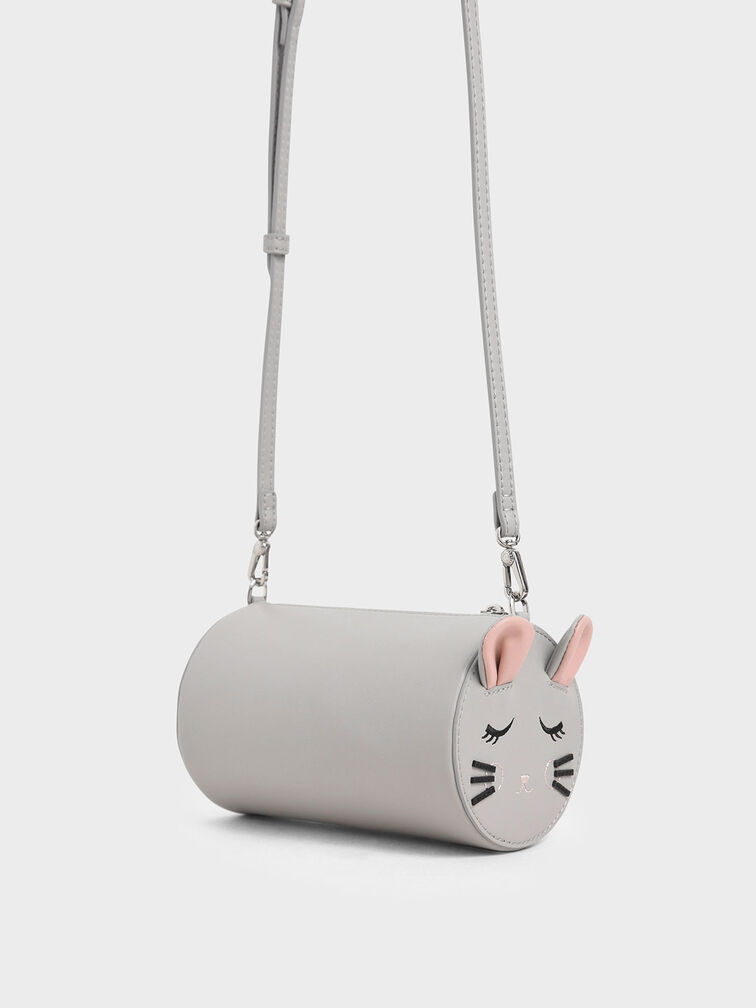 &apos;Rat Zodiac&apos; Cylindrical Bag, Grey, hi-res