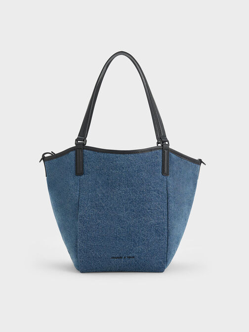 Sianna Denim Slouchy Tote Bag, Denim Blue, hi-res