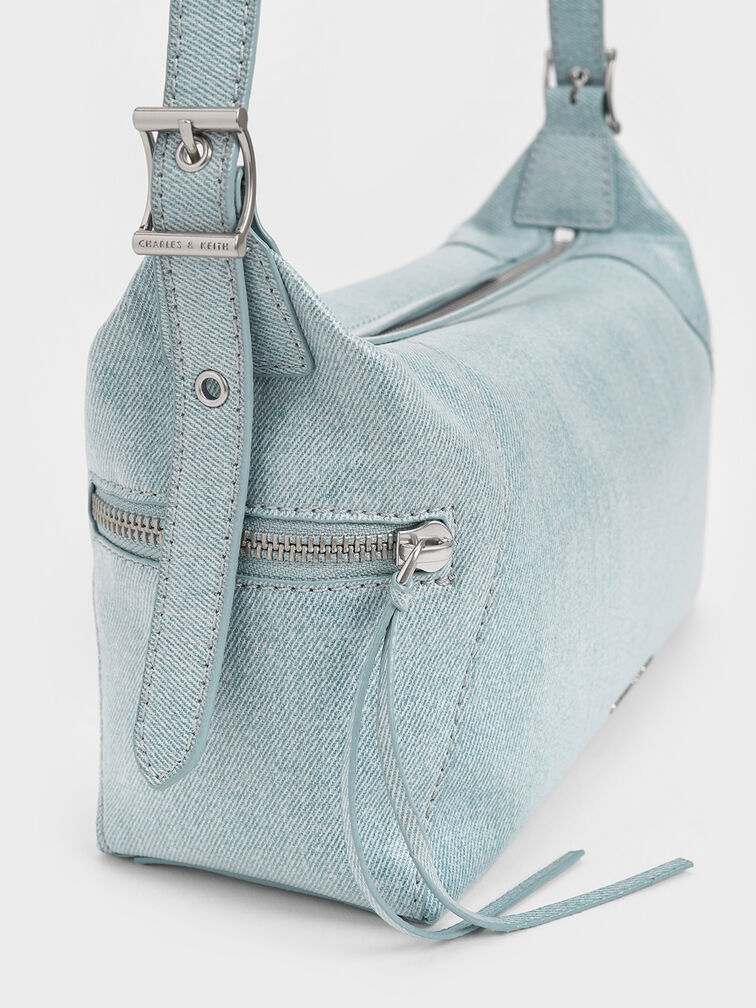 Xylia Denim Shoulder Bag, Denim Blue, hi-res