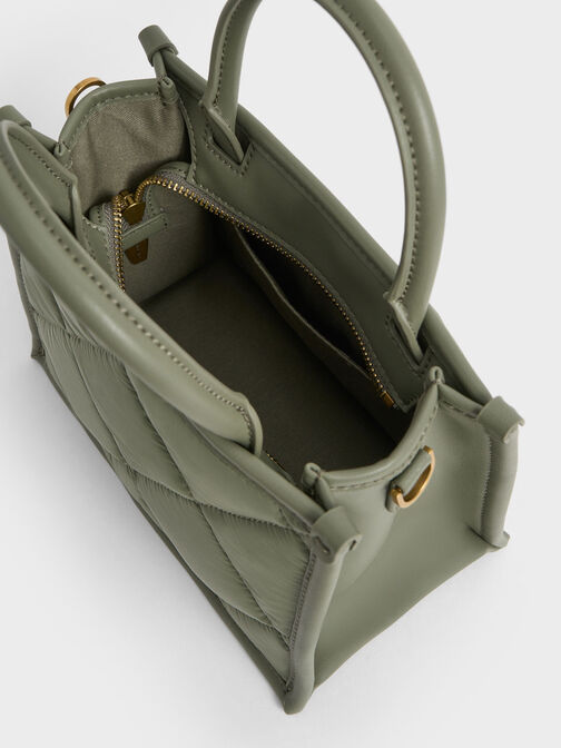 Celia Quilted Tote Bag, Sage Green, hi-res