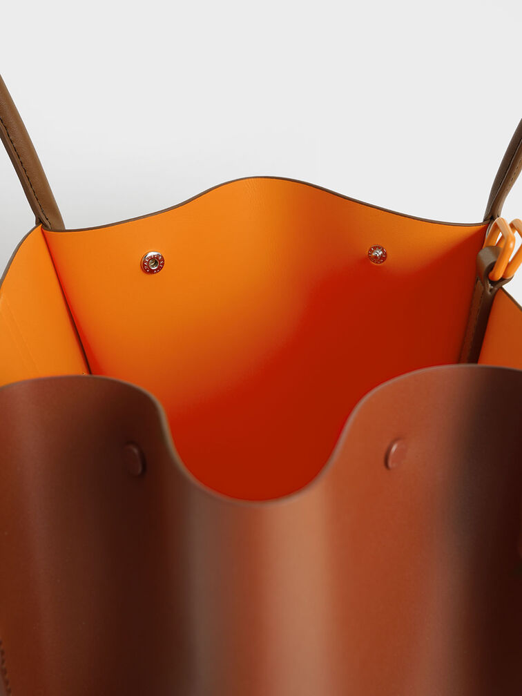 Balta Belted Tote Bag, Brown, hi-res