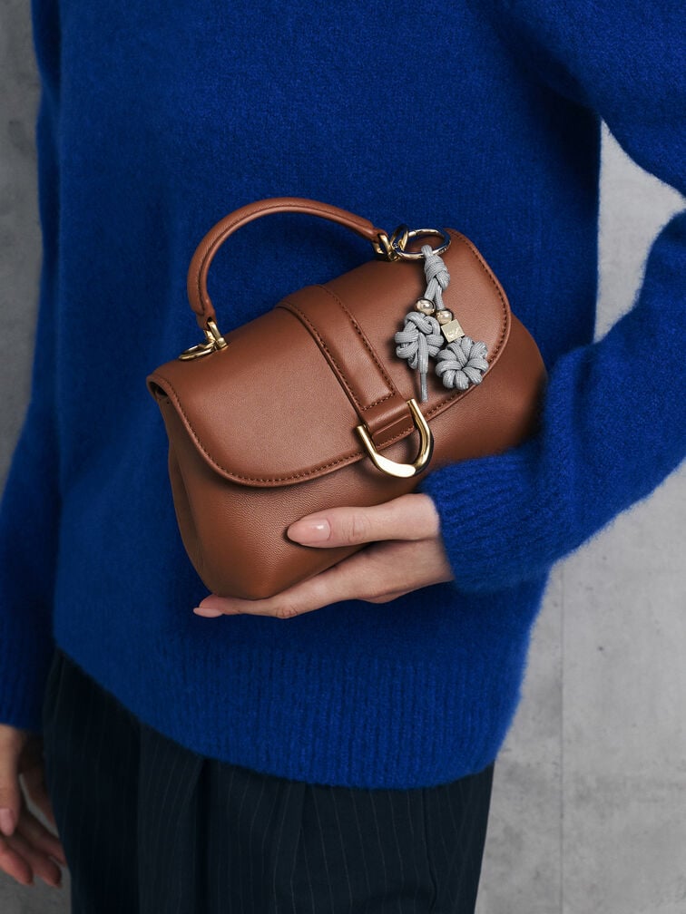 Gabine 真皮手提包, 巧克力, hi-res