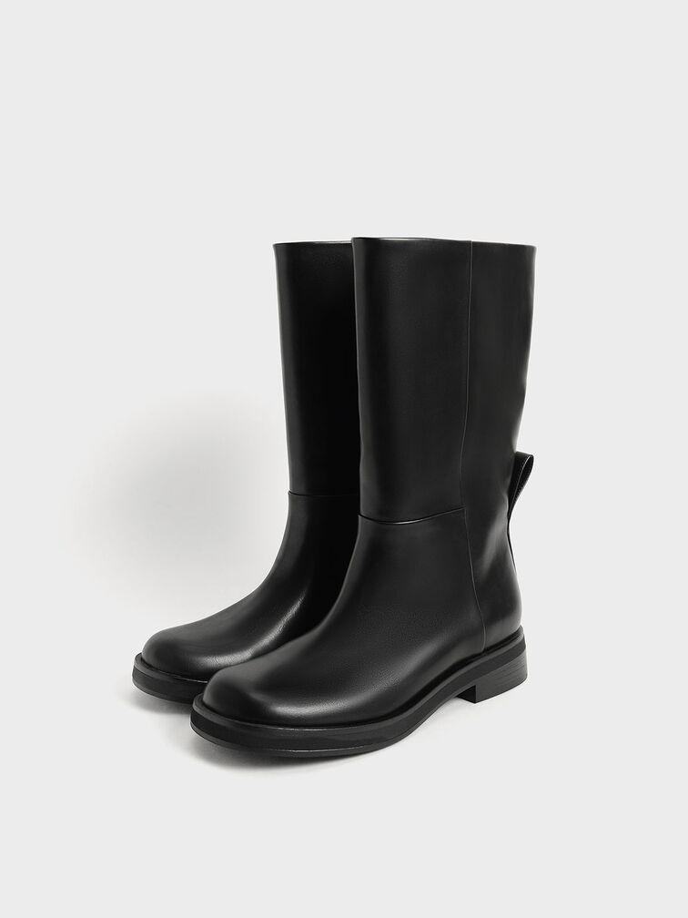 Slip-On Flat Ankle Boots, Black, hi-res