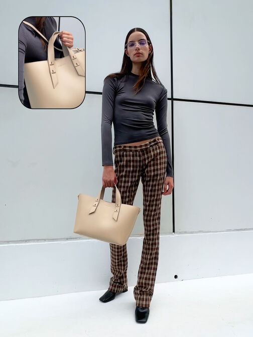 Mini Shania Double-Handle Tote Bag, Dusted Oat, hi-res