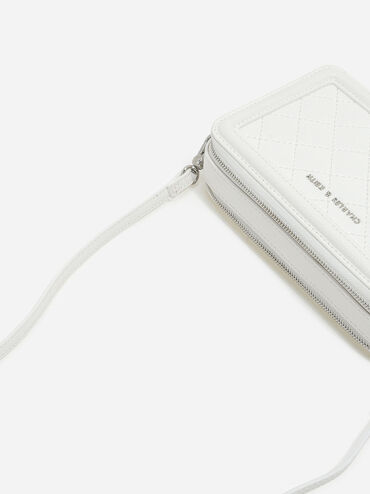 Quilted Boxy Long Wallet, Blanco, hi-res