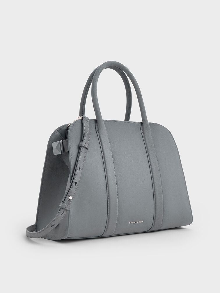 Bolso bolera Axel de gamuza sintética, Gris, hi-res