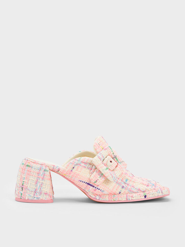 Sinead Tweed Buckled Loafer Mules, Multi, hi-res