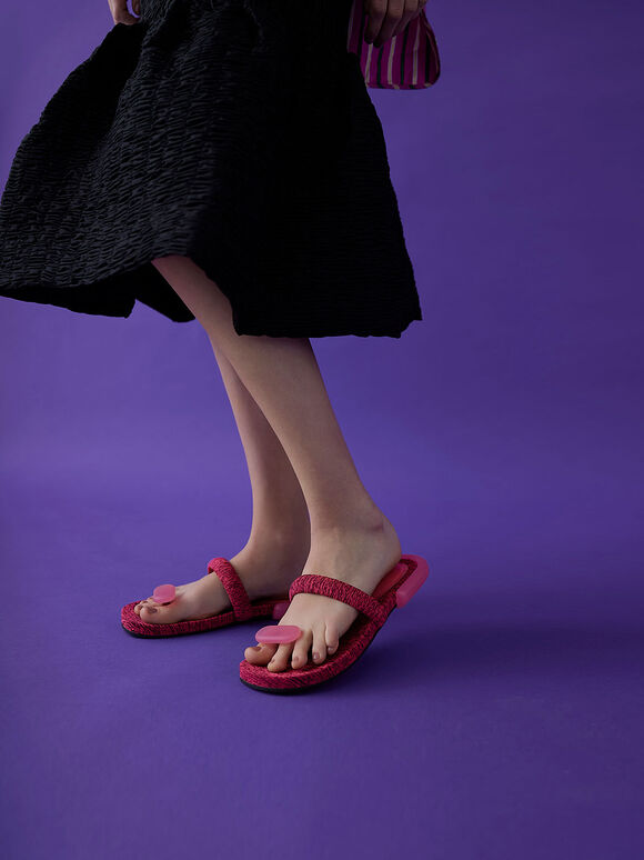 環保材質：Electra 套趾拖鞋, 粉紅色, hi-res