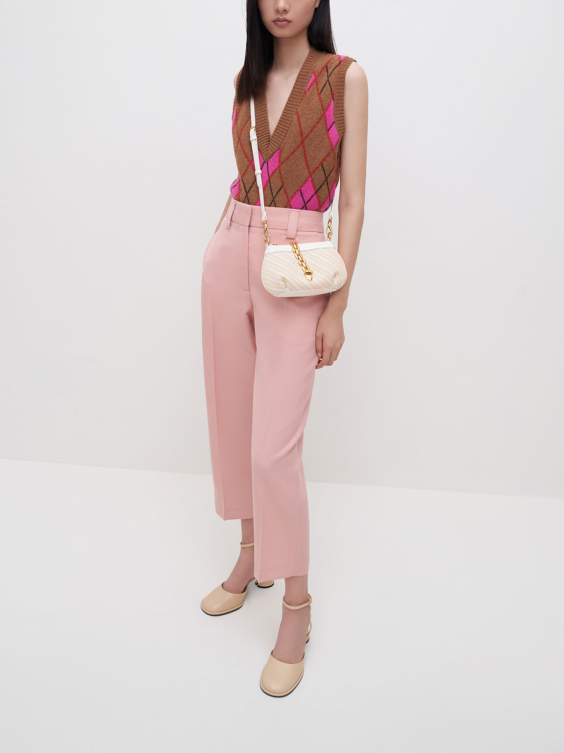 Isana Chain-Handle Bag, White, hi-res