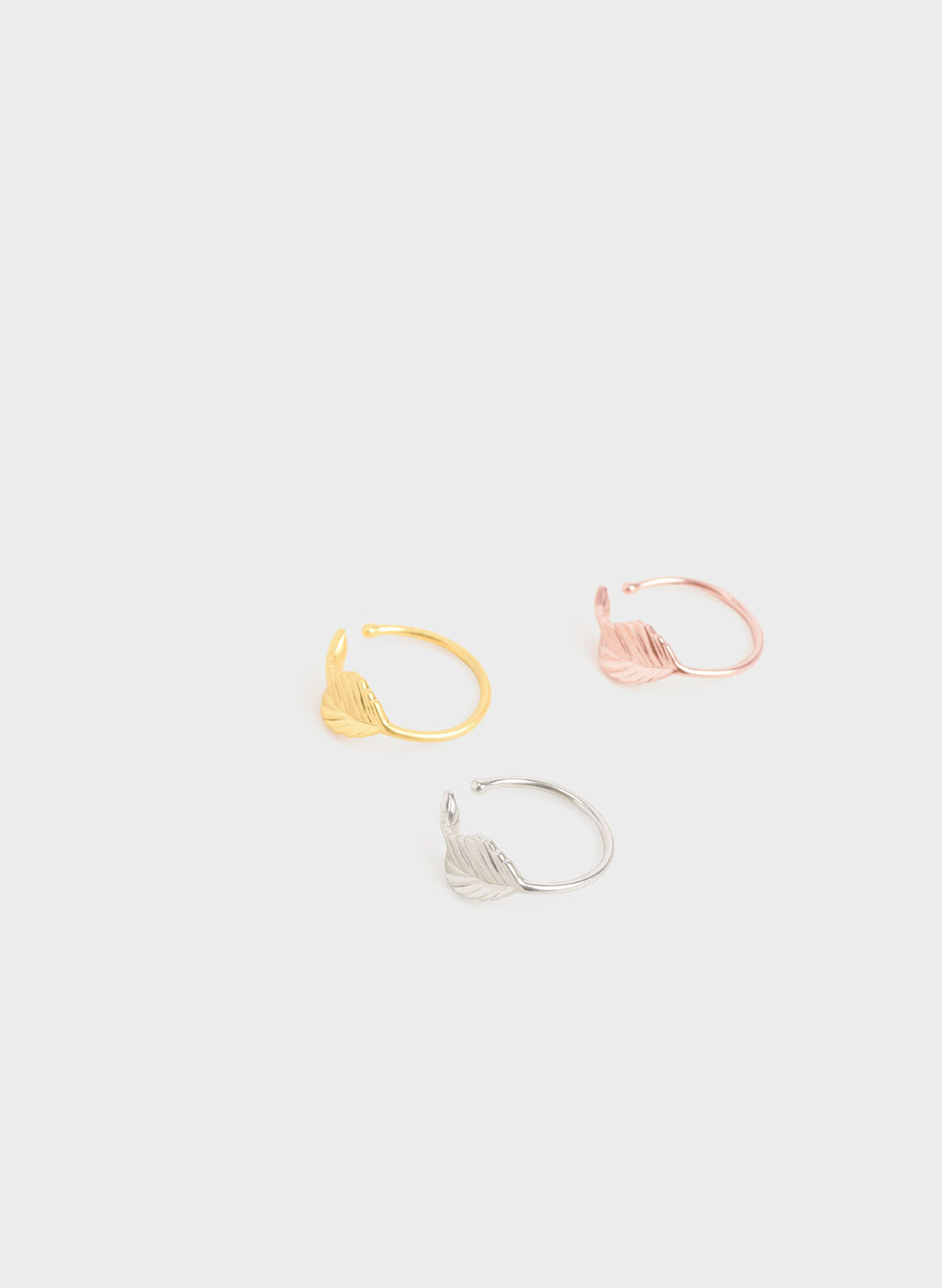 Leaf Band Ring, Plateado, hi-res