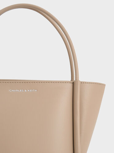 Elora Elongated-Handle Tote Bag, Taupe, hi-res