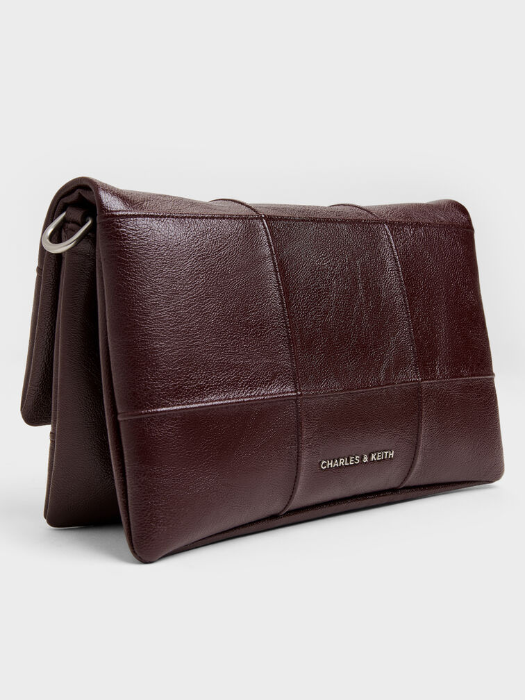 Delfina Quilted Wallet On Chain, Wineberry Red, hi-res