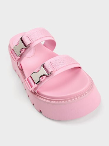 Laine 雙帶厚底拖鞋, 淺粉色, hi-res
