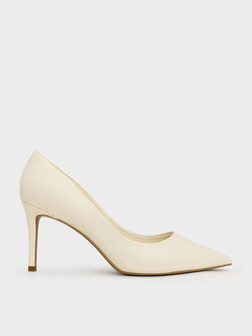 Zapatos de tacón Emmy con punta estrecha, Blanco tiza, hi-res