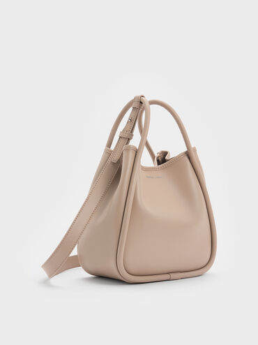 Mini Lyla Tubular Tote Bag, Gris pardo, hi-res