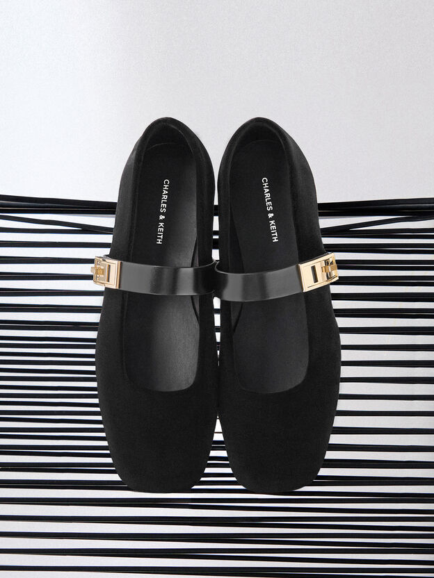 Lando Velvet Mary Jane Pumps, Black Textured, hi-res
